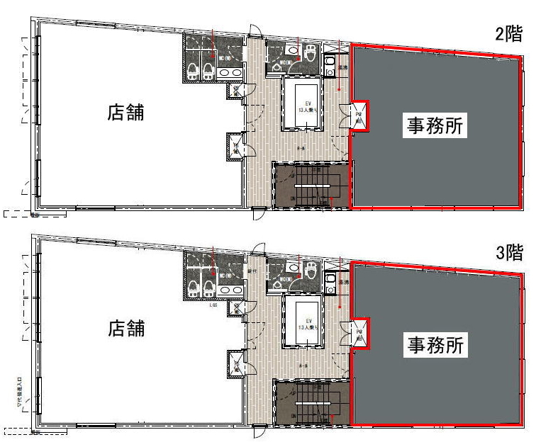 賃貸オフィス間取り図